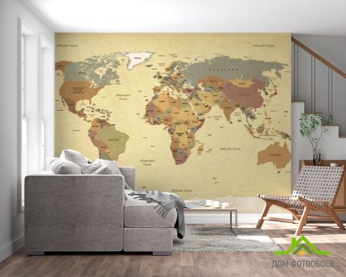 выбрать Фотошпалери географічна карта Фотошпалери карта Світу на стіну