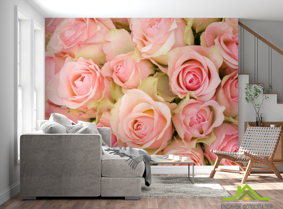 выбрать Фотообои букет розовых роз Каталог фотообоев на стену
