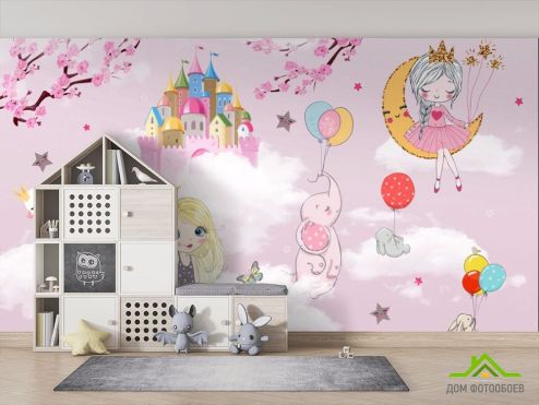 выбрать Фотообои Розовые принцессы Фотообои Фотообои Little kids: горизонталная, горизонтальная ориентация на стену
