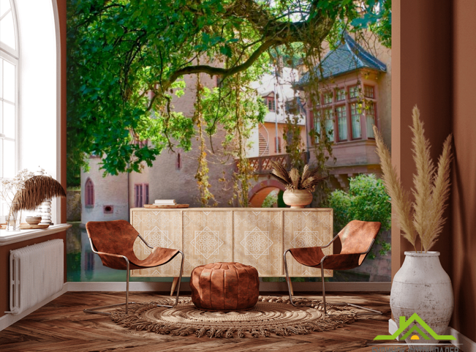 выбрать Фотошпалери Замок з ставком Каталог фотошпалер на стіну