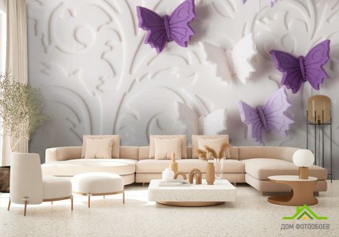 выбрать Фотооои объёмные бабочки Фотообои 3D фотообои: горизонталная, горизонтальная ориентация на стену