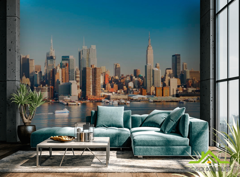 выбрать Фотообои Утренний город, причал Фотообои Современный город на стену