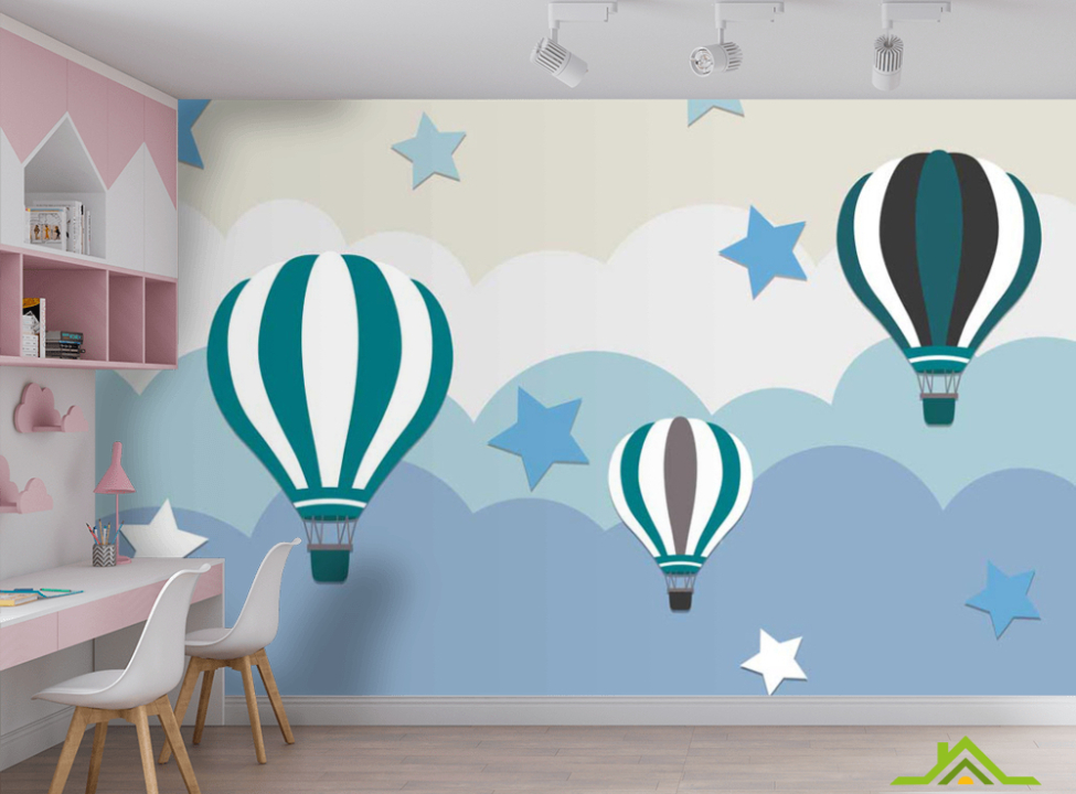 выбрать Фотообои Синие воздушные шарики Фотообои Little kids на стену