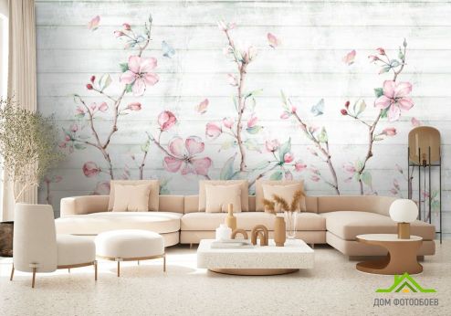 выбрать Фотообои Цветение яблони Фотообои Фотообои Цветы: горизонталная, горизонтальная ориентация на стену