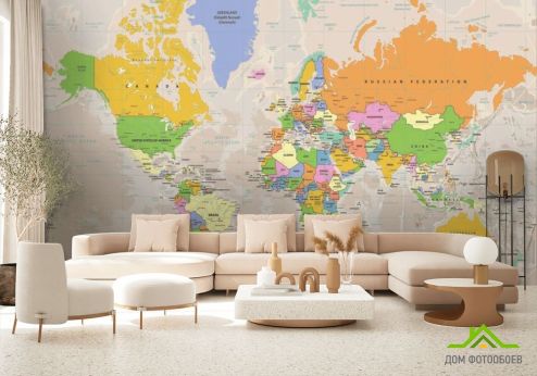 выбрать Фотообои Карта Фотообои карта Мира на стену