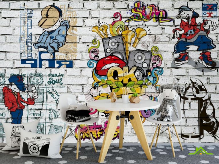 Фотообои 3д стена с граффити