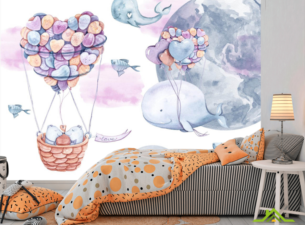 выбрать Фотошпалери кит і повітряні кулі Каталог фотошпалер на стіну