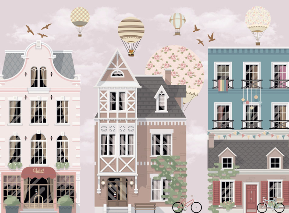 выбрать Фотошпалери Будиночки Фотошпалери Little kids на стіну