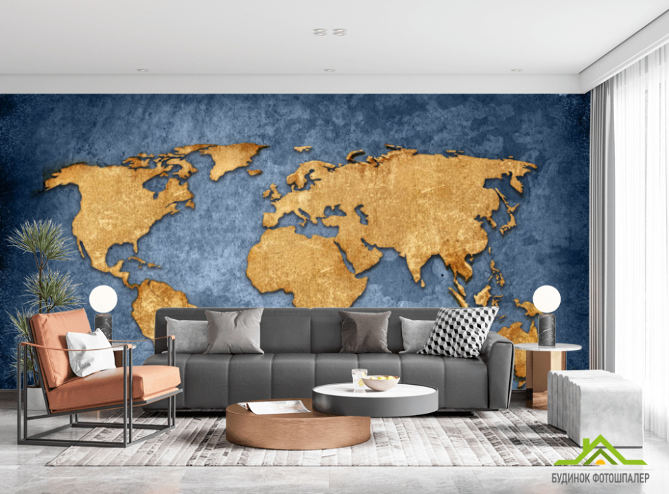 выбрать Фотообои Карта мира в стиле лофт Фотообои карта Мира на стену