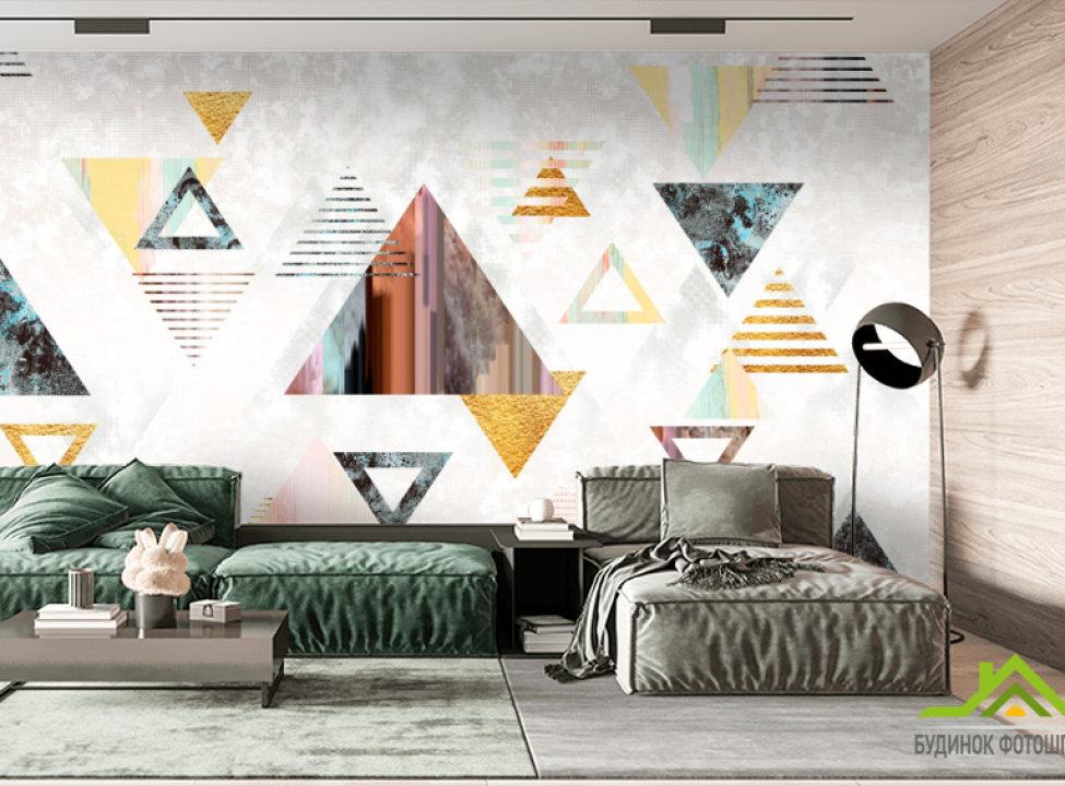 выбрать Фотошпалери золоті трикутники Каталог фотошпалер на стіну