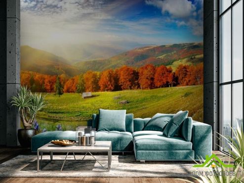 выбрать Фотообои Изгибы гор Фотообои Фотообои Природа: горизонталная, горизонтальная, Осень ориентация на стену