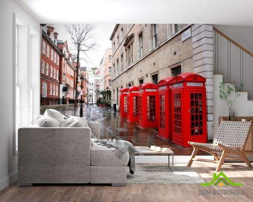 выбрать Фотообои Улица в Лондоне Фотообои Фотообои Города: фото, красный  на стену
