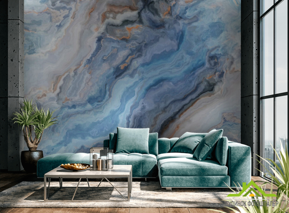 выбрать Фотообои Голубой мрамор Каталог фотообоев на стену