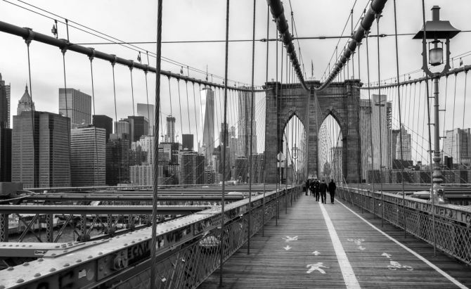Фотообои Чб Бруклинский мост