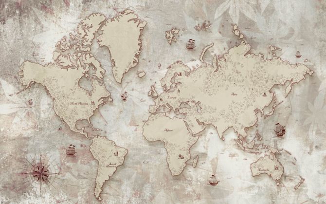 Фотообои 3д карта мира