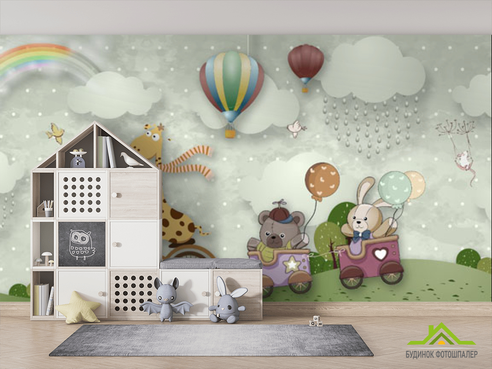 Фотообои Жирафик на велосипеде