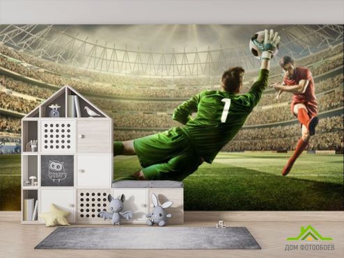 выбрать Фотообои Вратарь с мячём Фотообои футбол на стену