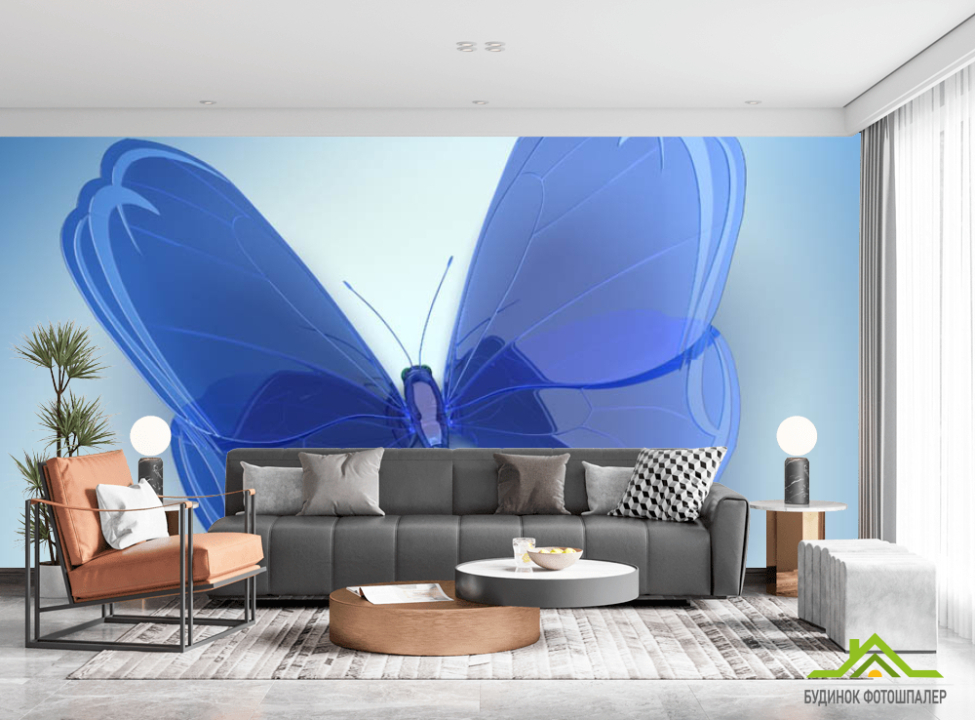 выбрать Фотошпалери Синій метелик Каталог фотошпалер на стіну