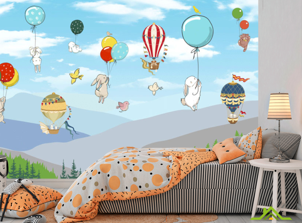 выбрать Фотообои Звери на воздушных шариках Каталог фотообоев на стену