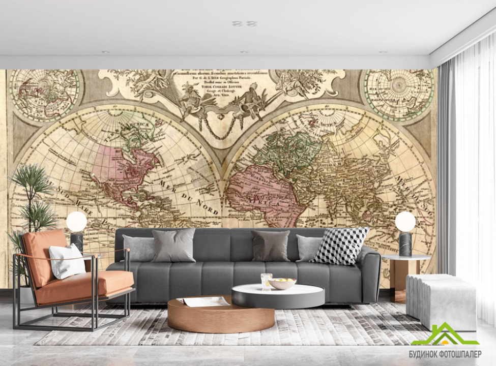 выбрать Фотообои Винтажная карта Каталог фотообоев на стену