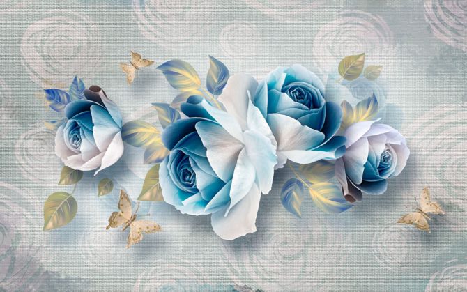 Фотообои Синие цветы