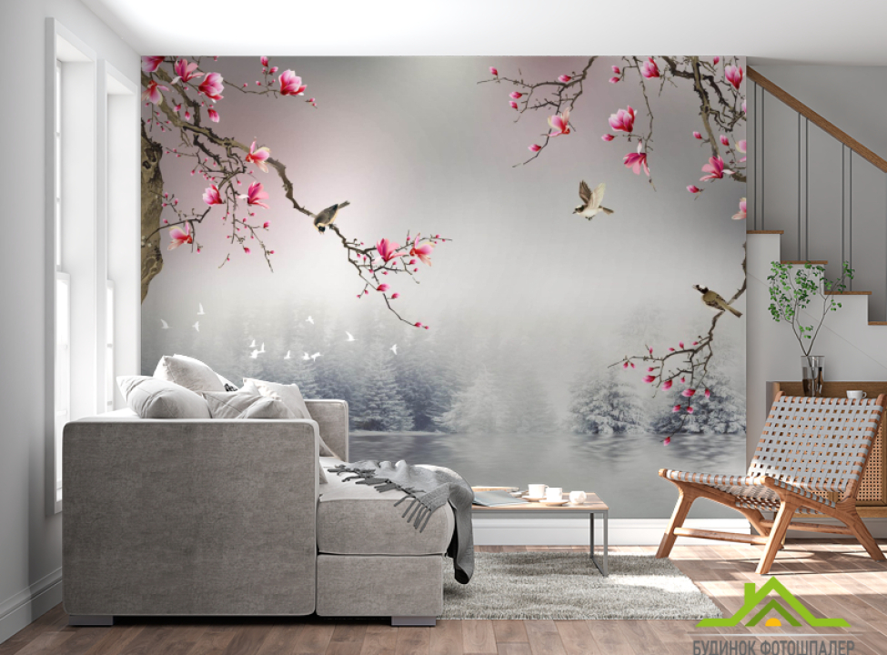 выбрать Фотошпалери магнолії в японському стилі Каталог фотошпалер на стіну