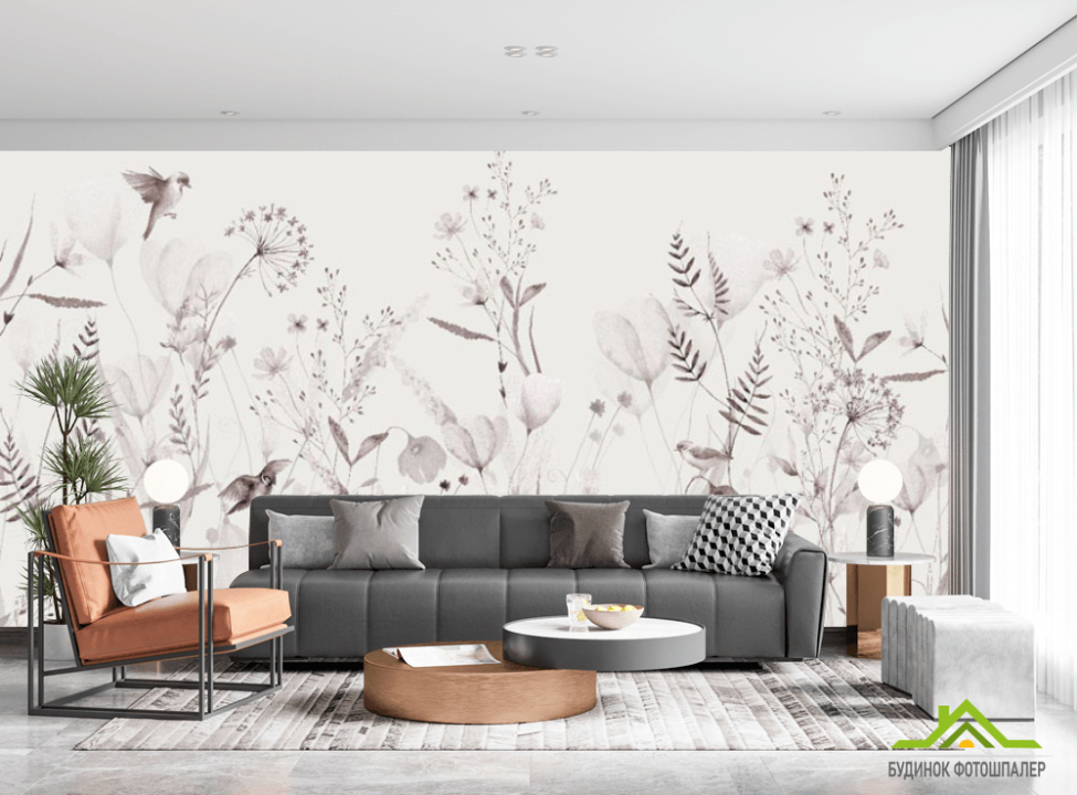 выбрать Фотошпалери мінімалістичні квіти рожевий відтінок Каталог фотошпалер на стіну