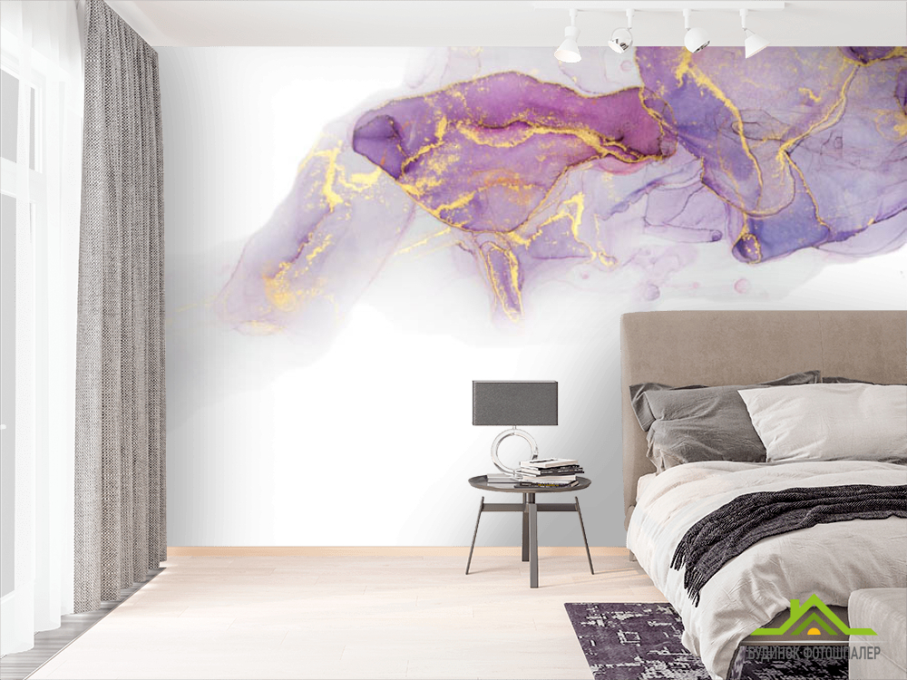 Фотошпалери Фіолетовий fluid art