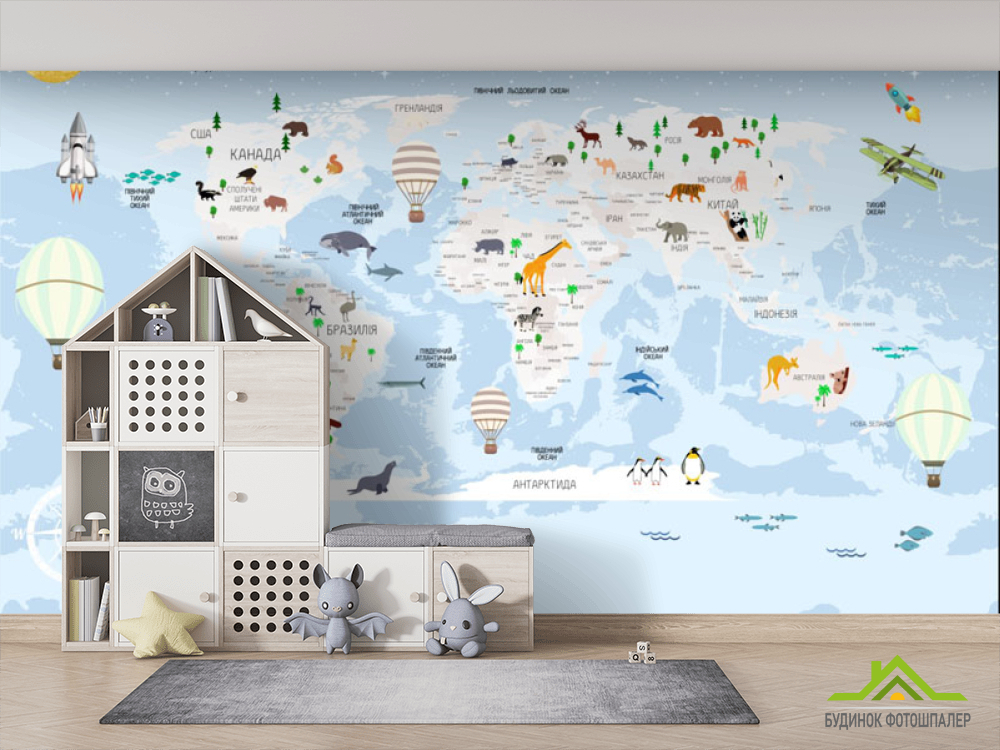 Фотошпалери Карта голуба з планетами українською