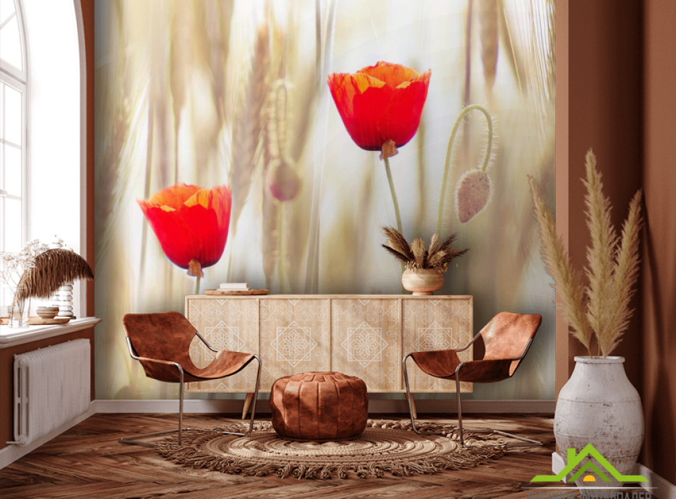 выбрать Фотошпалери Маки в полі Каталог фотошпалер на стіну