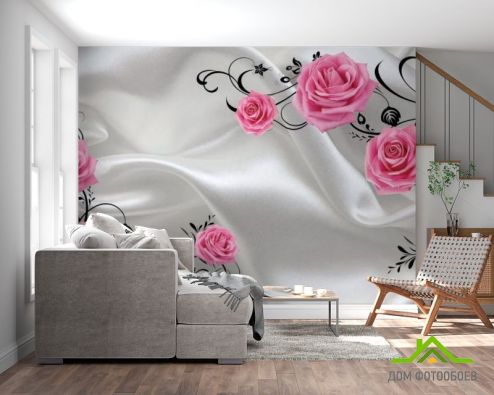 выбрать Фотообои Цветы, стена Фотообои Фотообои 3D цветы : рисунок  на стену