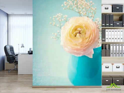 выбрать Фотообои Пион белый в вазе Фотообои Цветы на стену