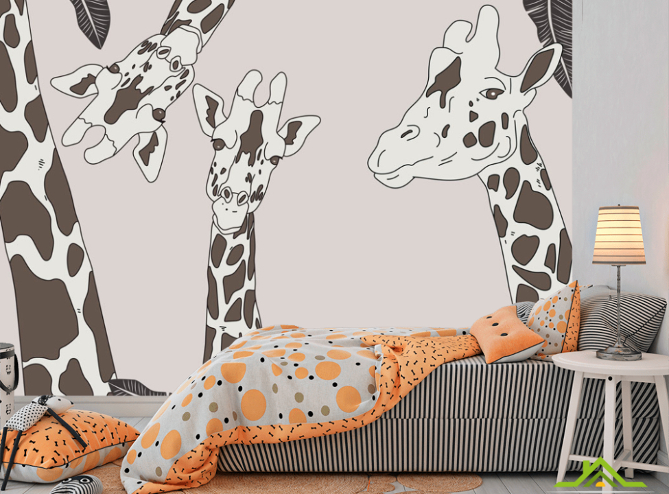 выбрать Фотообои детская жирафы Каталог фотообоев на стену