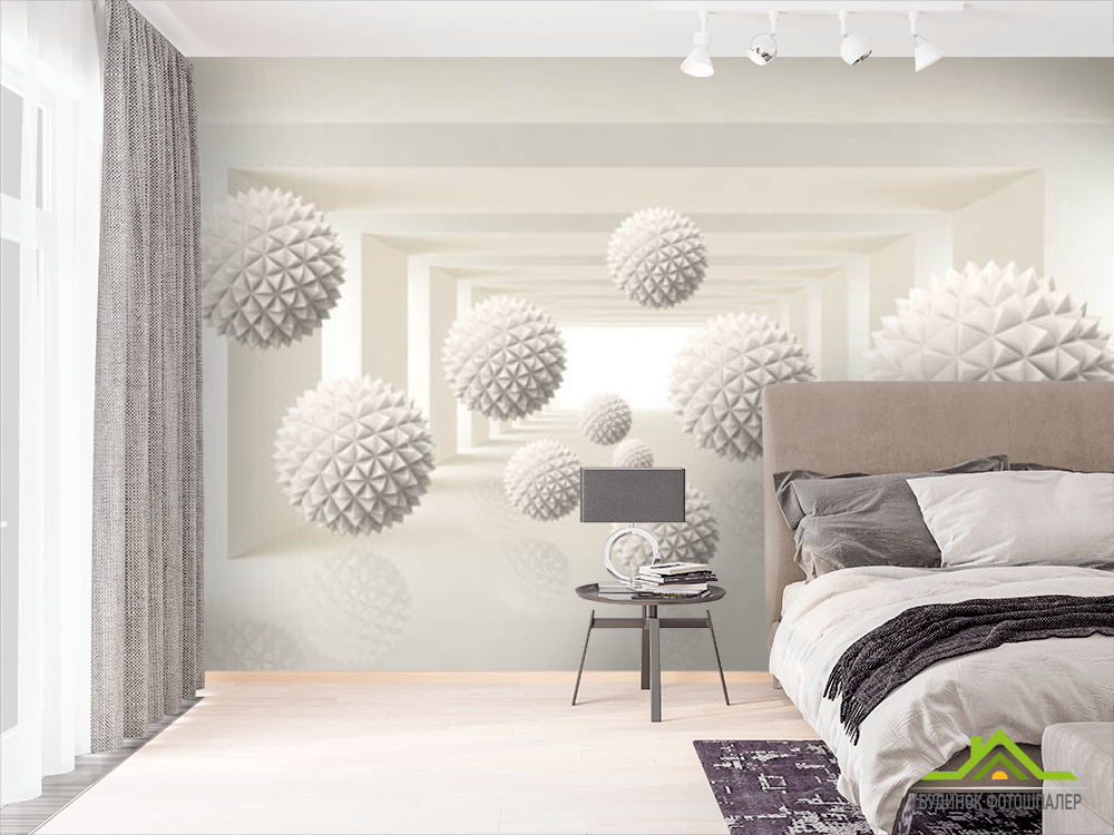Фотообои 3d сферы в тоннеле