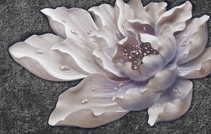 Фотообои Керамический цветок барельеф