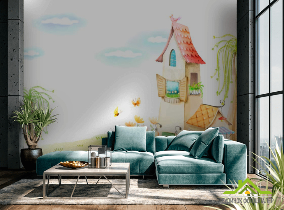 выбрать Фотошпалери Будиночок і берези Каталог фотошпалер на стіну