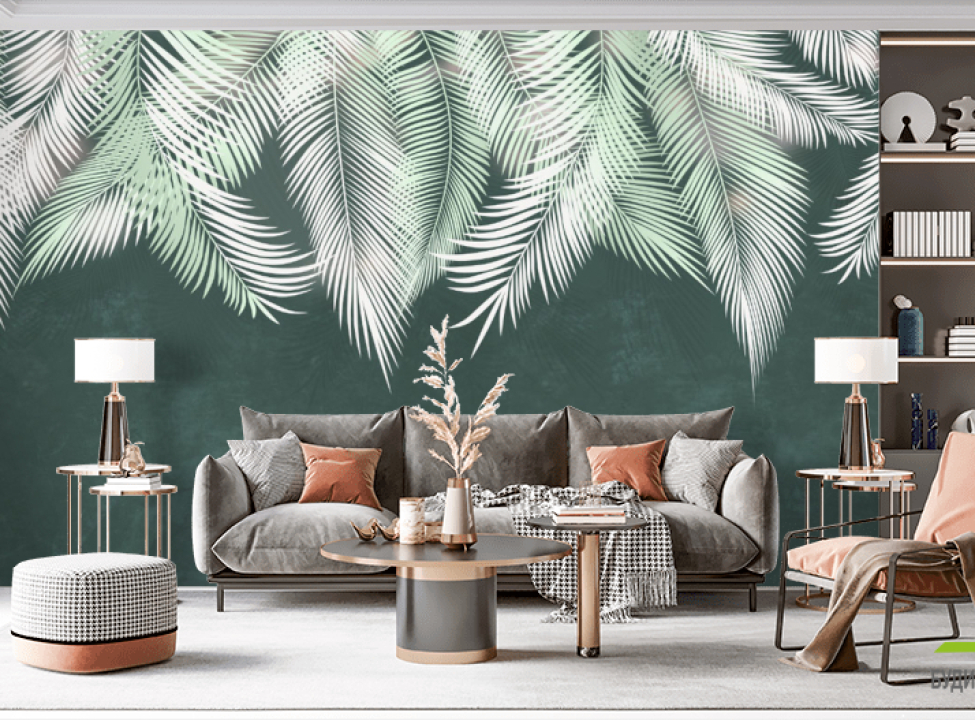 выбрать Фотообои серые листья на стену Каталог фотообоев на стену