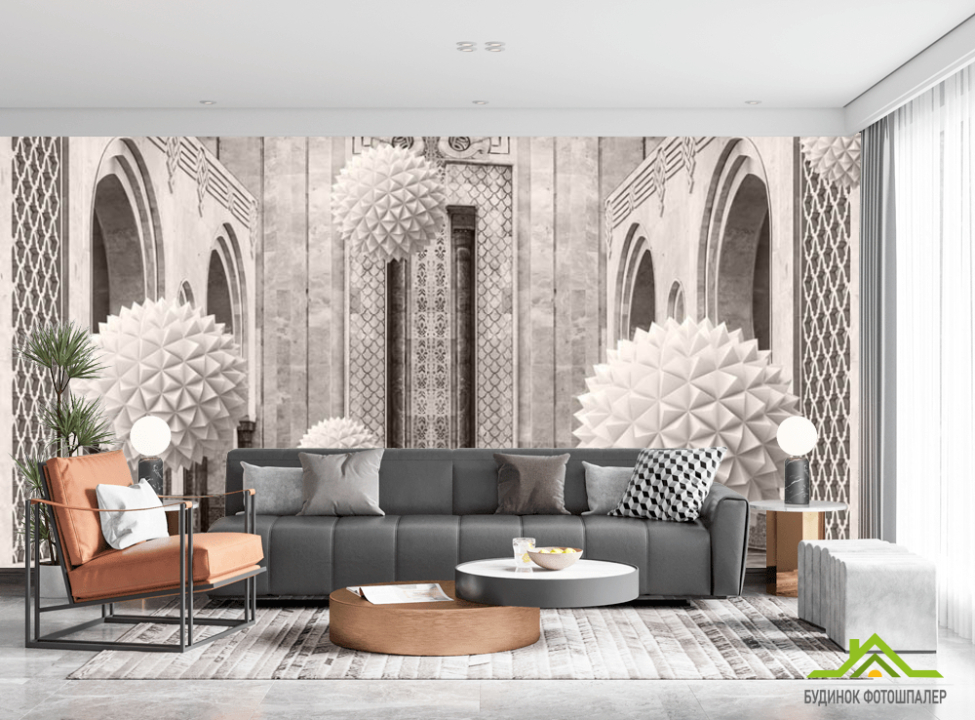 выбрать Фотошпалери 3д кулі в арках Каталог фотошпалер на стіну