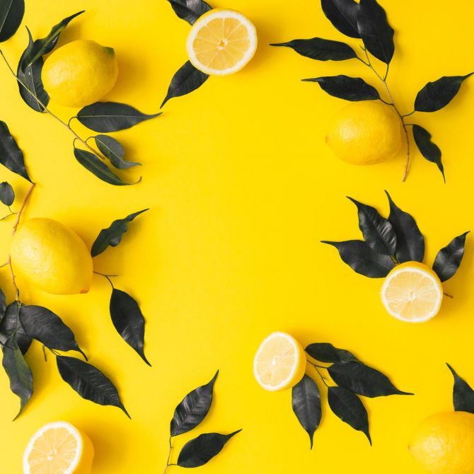 Фотообои желтые с лимоном