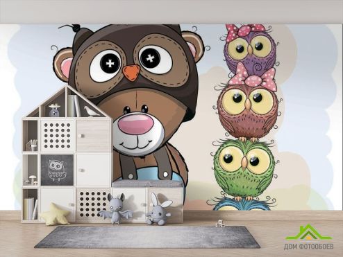 выбрать Фотообои Мишка и совы Фотообои для малышей на стену