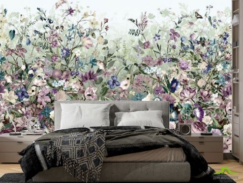 выбрать Фотошпалери Фіолетові квіти фотошпалери в спальню на стіну