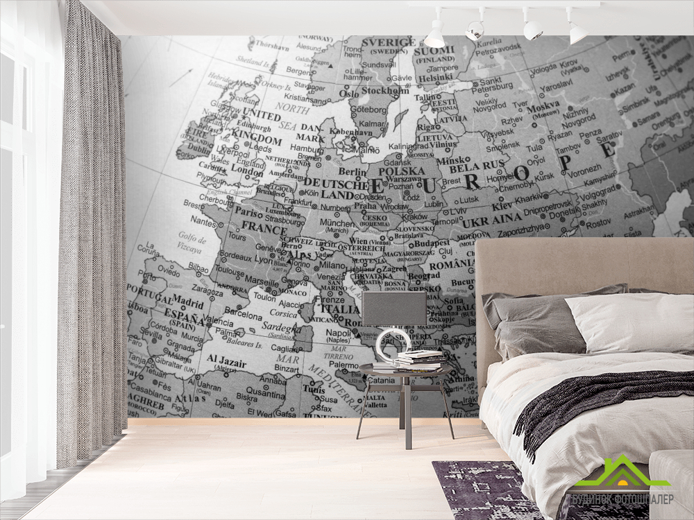 Фотообои Подробная карта