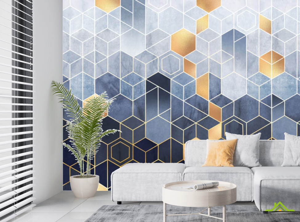 выбрать Фотошпалери різнокольорові шестикутники Каталог фотошпалер на стіну