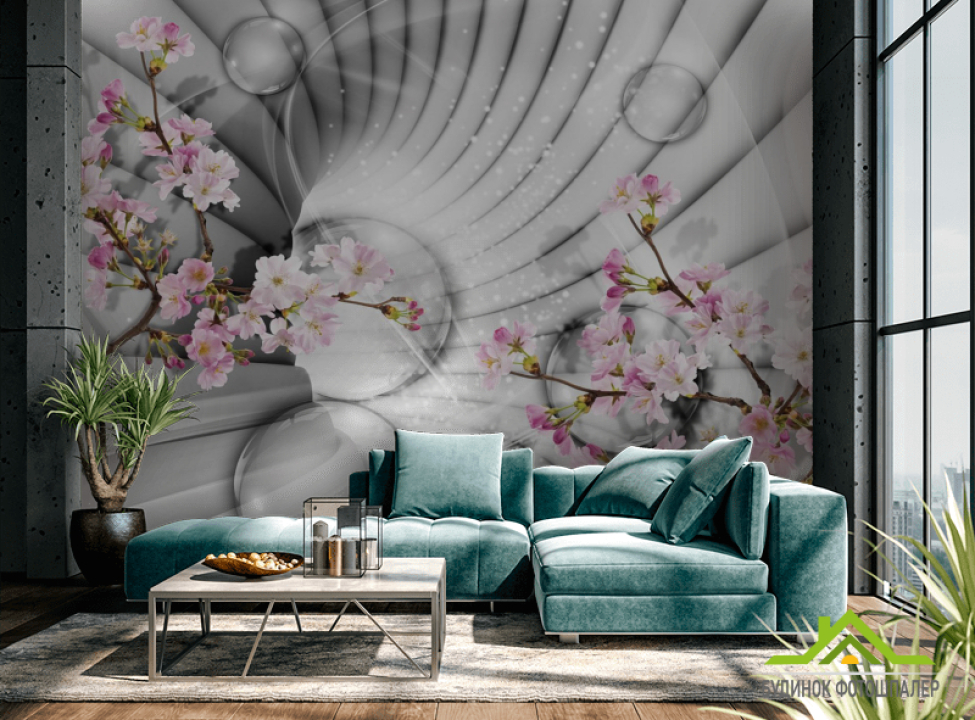 выбрать Фотообои 3д тоннель с цветами Фотообои 3Д на стену