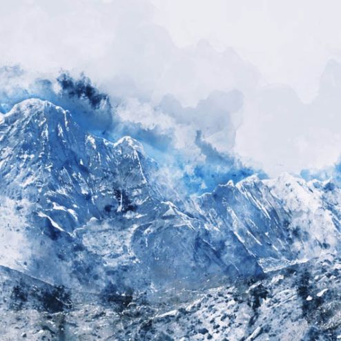 выбрать Фотообои заснеженные горы Синие фотообои на стену