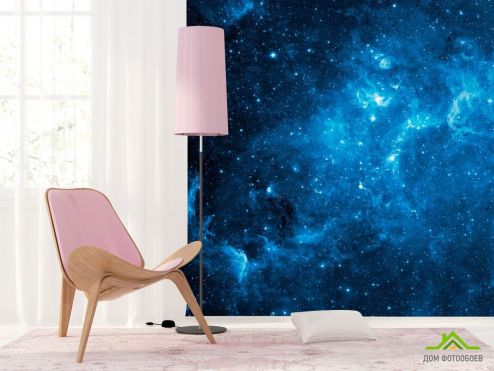 выбрать Фотошпалери Галактика Фотошпалери Фотошпалери Космос: малюнок, синій  на стіну