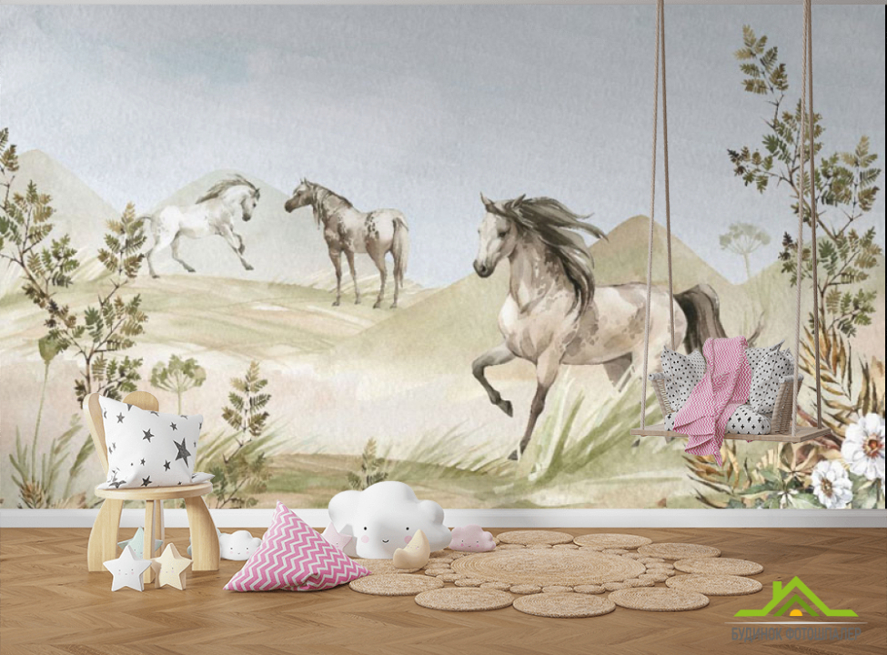 выбрать Фотообои Лошади в детскую Каталог фотообоев на стену