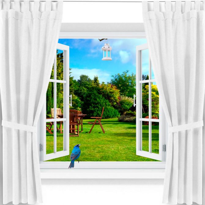 Фотообои Окно с видом на лужайку
