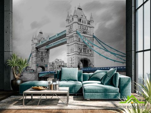 выбрать Фотообои Лондонский мост рисунок Фотообои Город на стену