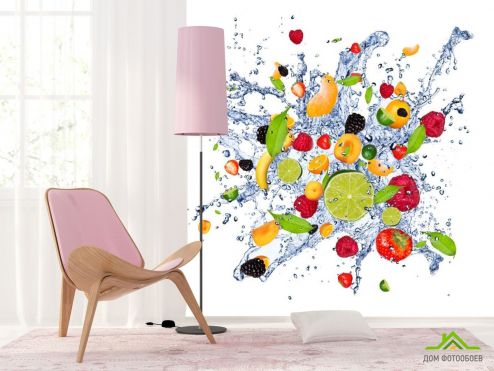 выбрать Фотообои фрукты и вода Фотообои, цвет: «квадратная» на стену